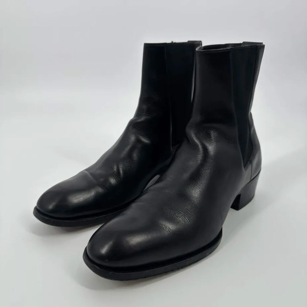 Tom Ford Elkan Black Leather Chelsea Boots Made In Italy Size 10.5M